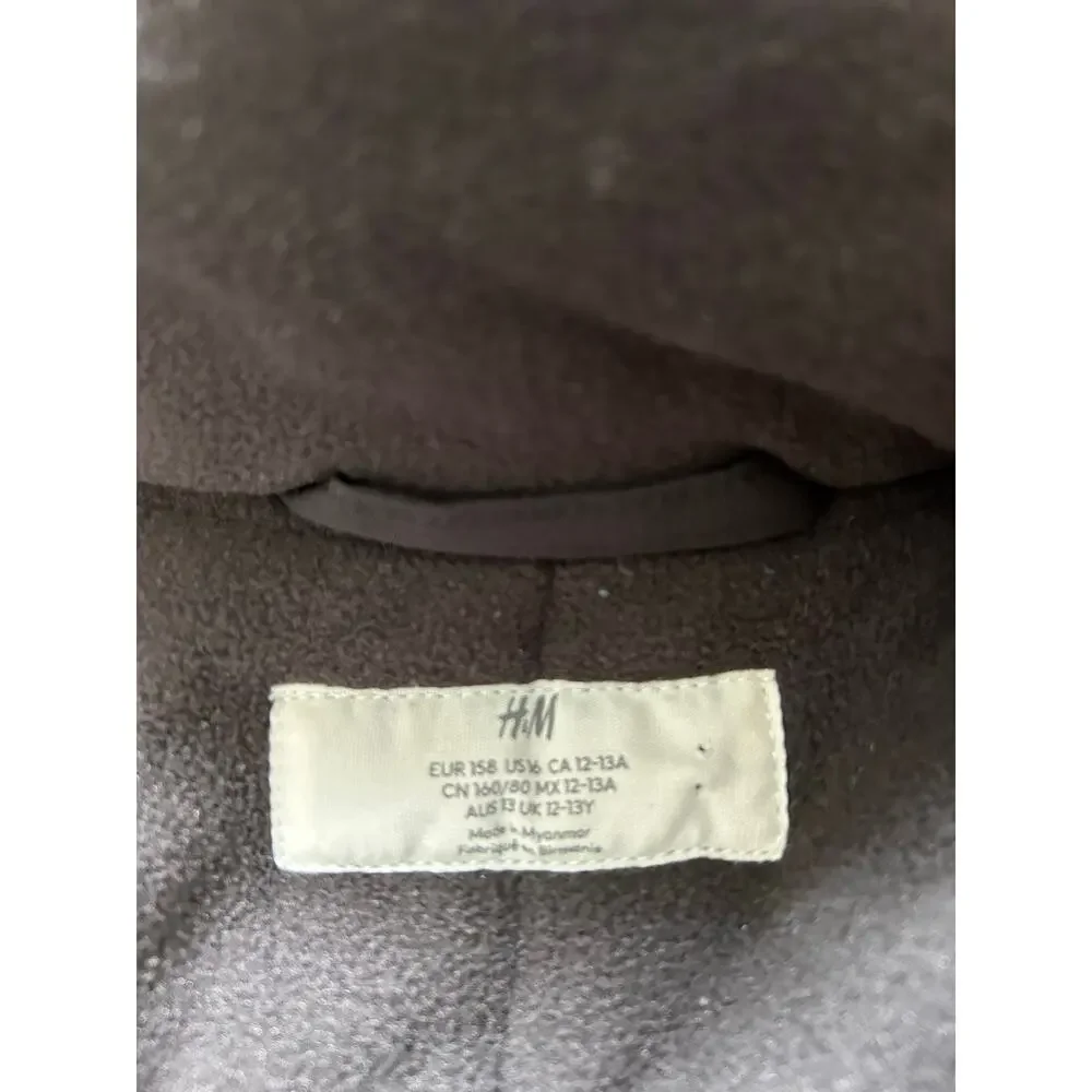 Kid’s Black Water-Repellent Padded Parka Hooded Jacket Size 16 Years